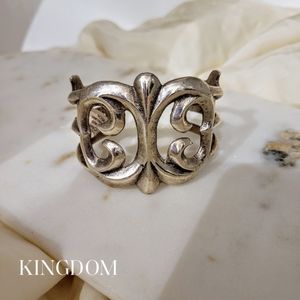 Antique 1950s Silver Sandcast Navajo Cuff
